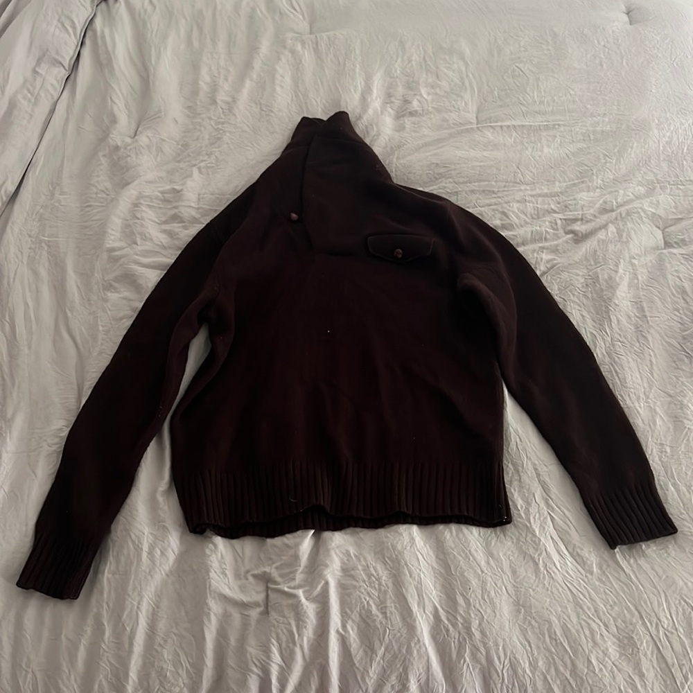 Men’s Ralph Lauren burgundy Rugby cardigan sweater size L